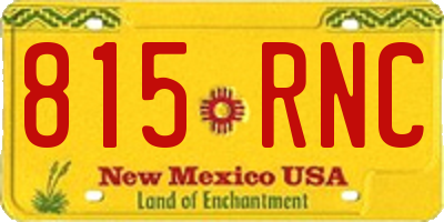 NM license plate 815RNC