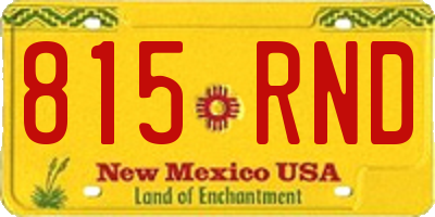 NM license plate 815RND