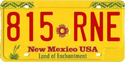 NM license plate 815RNE