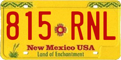 NM license plate 815RNL