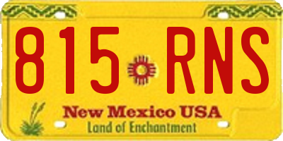 NM license plate 815RNS