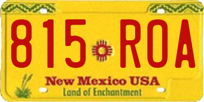 NM license plate 815ROA