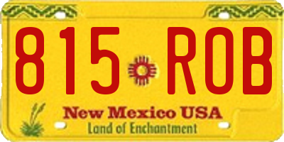 NM license plate 815ROB