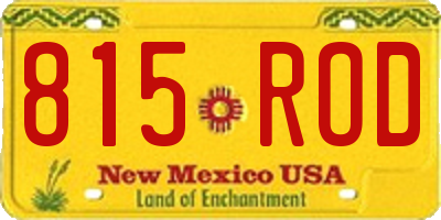 NM license plate 815ROD