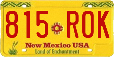 NM license plate 815ROK