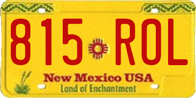 NM license plate 815ROL