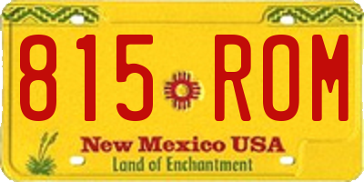 NM license plate 815ROM