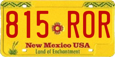 NM license plate 815ROR