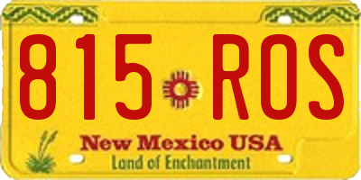 NM license plate 815ROS