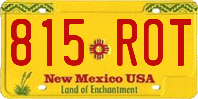 NM license plate 815ROT