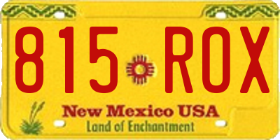 NM license plate 815ROX