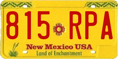 NM license plate 815RPA