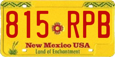 NM license plate 815RPB