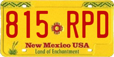 NM license plate 815RPD