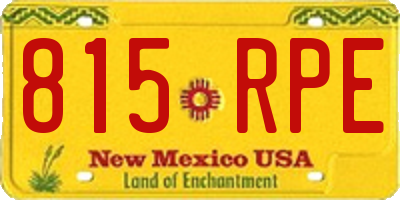 NM license plate 815RPE
