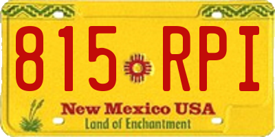 NM license plate 815RPI