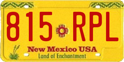 NM license plate 815RPL
