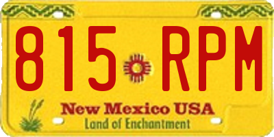 NM license plate 815RPM