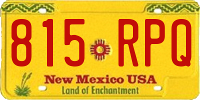 NM license plate 815RPQ