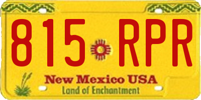 NM license plate 815RPR