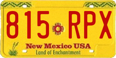 NM license plate 815RPX