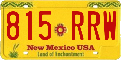 NM license plate 815RRW