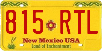 NM license plate 815RTL