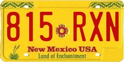 NM license plate 815RXN