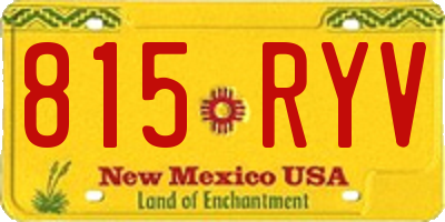 NM license plate 815RYV