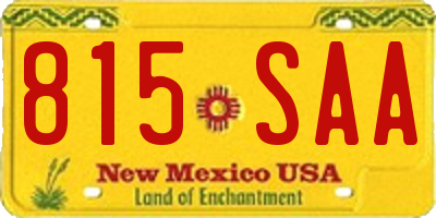 NM license plate 815SAA