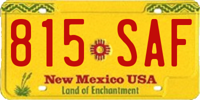 NM license plate 815SAF