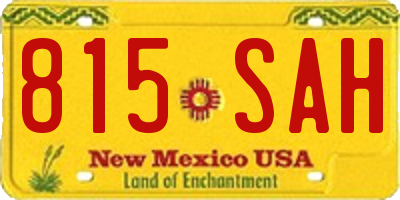 NM license plate 815SAH