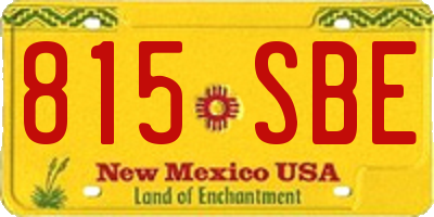 NM license plate 815SBE