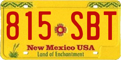 NM license plate 815SBT