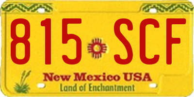 NM license plate 815SCF
