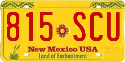 NM license plate 815SCU