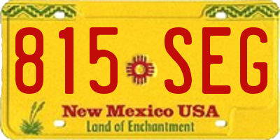 NM license plate 815SEG