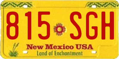 NM license plate 815SGH