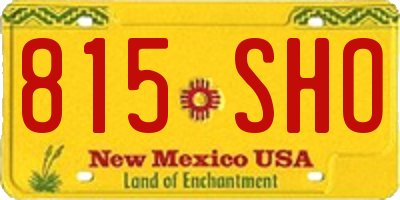 NM license plate 815SHO