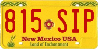 NM license plate 815SIP