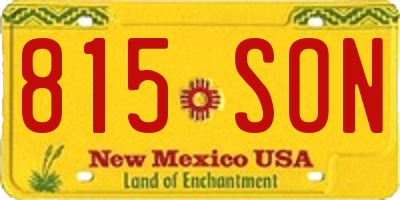NM license plate 815SON