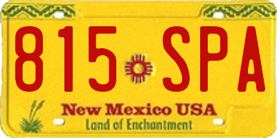 NM license plate 815SPA