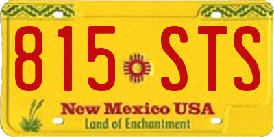 NM license plate 815STS