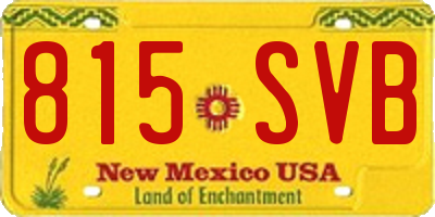 NM license plate 815SVB