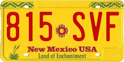 NM license plate 815SVF