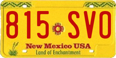 NM license plate 815SVO