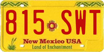 NM license plate 815SWT