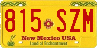 NM license plate 815SZM