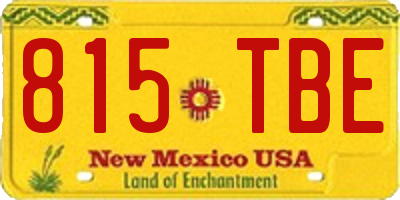 NM license plate 815TBE