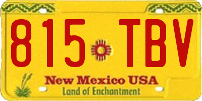 NM license plate 815TBV